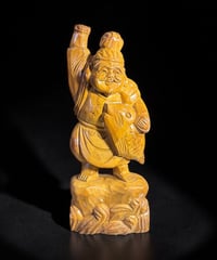 木彫り 恵比寿 七福神 木製 恵比寿様 開運 縁起物 彫刻 仏像 古美術 インテリア 置物 オブジェ 骨董品 アンティーク