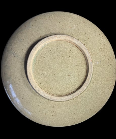 益子焼 絵皿 草花 伝統工芸 大皿 飾り皿 民芸陶器 骨董品 アンティーク