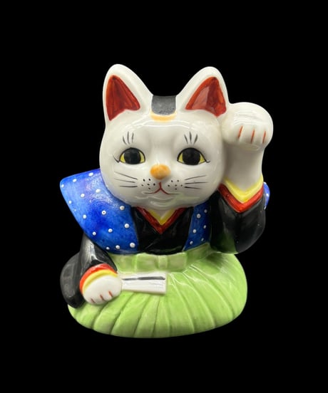 瀬戸焼 招き猫 猫助 左手 縁起物 開運 商売繁盛 陶器 昭和 レトロ 工芸品 インテリア 骨董品 アンティーク