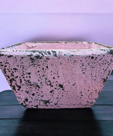 ウッドプランター [ピンク(大)] 木製 ボックス 鉢植え 多肉植物 観葉植物 木箱 古材 古道具 ヴィンテージ アンティーク