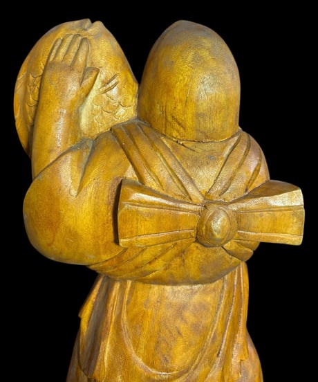 木彫り 恵比寿 七福神 木製 恵比寿様 商売繁盛 開運 縁起物 彫刻 仏像 古美術 インテリア 置物 オブジェ 骨董品 アンティーク