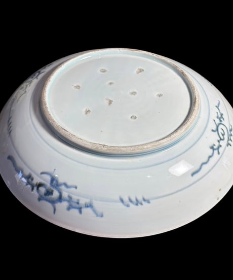 古伊万里 染付 大皿 鷺 風景図 平皿 取り皿 盛り皿 飾り皿 和食器 伊万里 骨董品 アンティーク