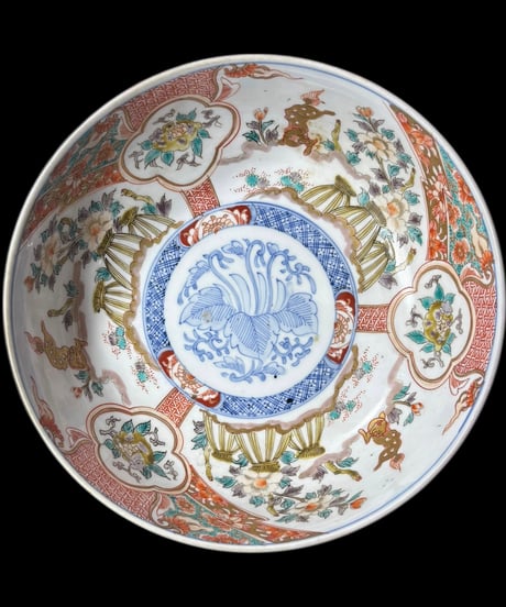 【現品限り!!】2組鉢 伊万里 獅子草花文図 金彩 赤絵 色絵 鉢 丸皿 盛り皿 飾り皿 江戸 古伊万里 古美術 和食器 骨董品 アンティーク