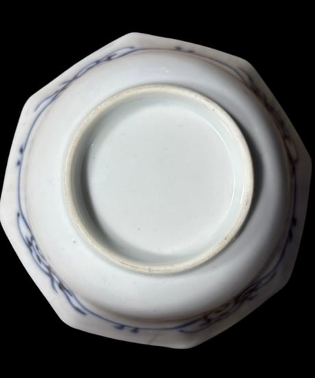 染付 八角鉢 [草花文絵] 小鉢 盛り皿 飾り皿 深鉢 器 和食器 伊万里 骨董品 アンティーク