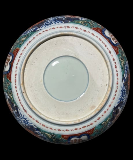 明治期 吉田嶋清作 錦地丼鉢 三ッ組 古伊万里 金彩 色絵 大鉢 人物風景菊文図 盛り皿 飾り皿 古伊万里 古美術 骨董品 アンティーク