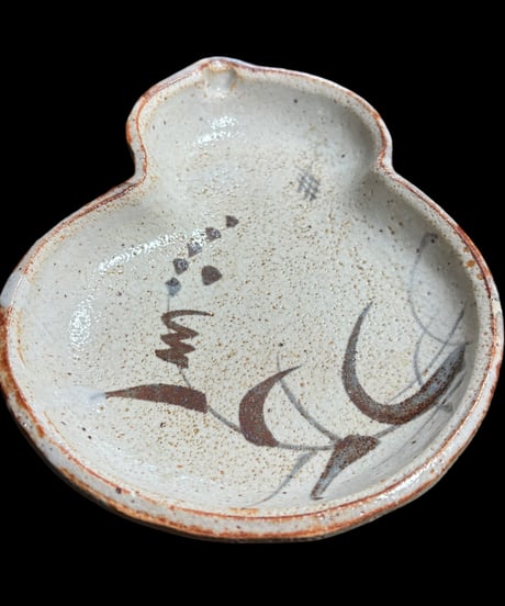 唐津焼 瓢箪皿 平皿 瓢箪 器 食器 レトロ 和食器 骨董品 アンティーク