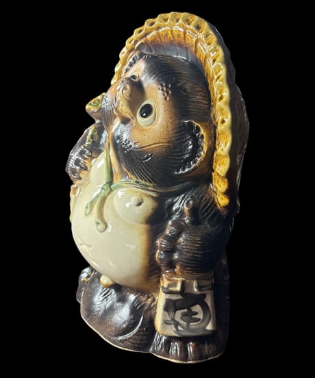 開運 信楽焼 たぬき 置物 狸 縁起物 飾り 陶器 昭和 レトロ 工芸品 インテリア 骨董品 アンティーク