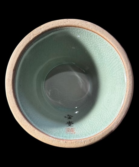 高麗青磁 象嵌 蛍堂 花瓶 フラワーベース 桐箱 花器 陶器 置物 韓国 インテリア 骨董品 ヴィンテージ