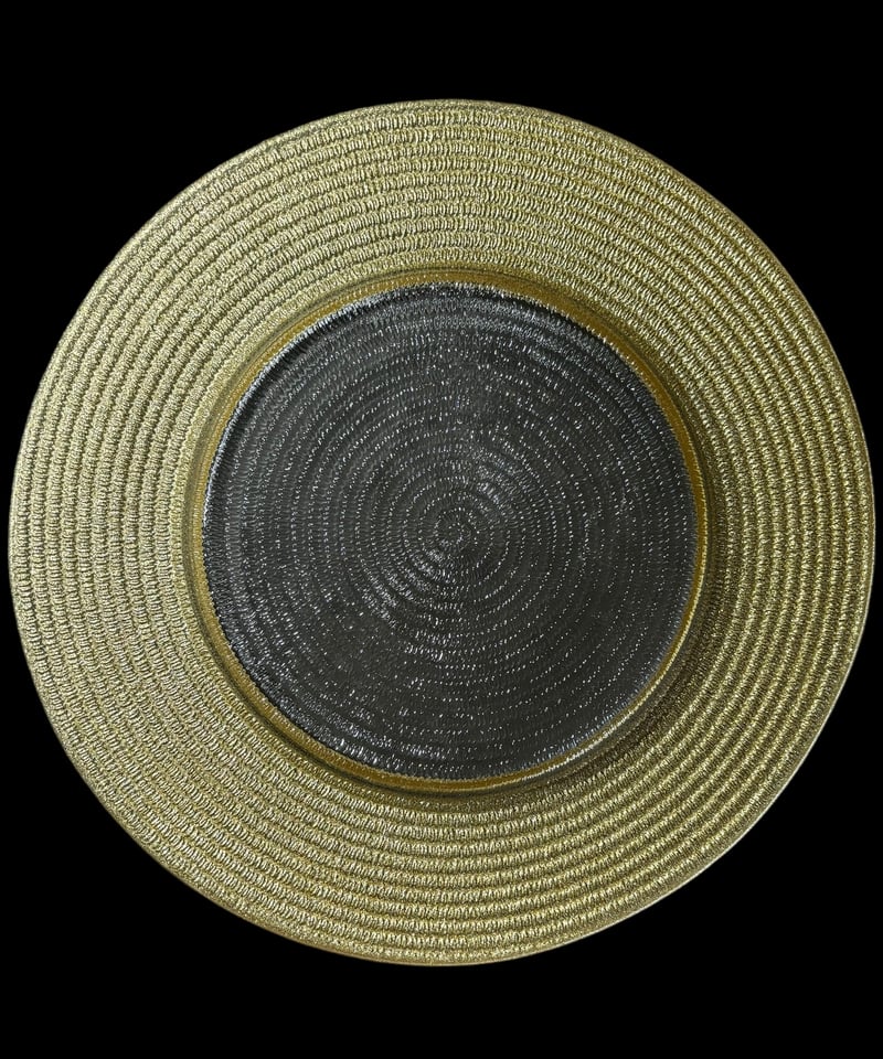 ガラス 太陽 大皿 顔 金 ゴージャス ゴールド レア 骨董 洋皿 オーボ