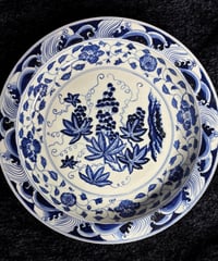 伊万里 大皿 [草花文鶴窓絵] 色絵 取り皿 盛り皿 飾り皿 器 古伊万里