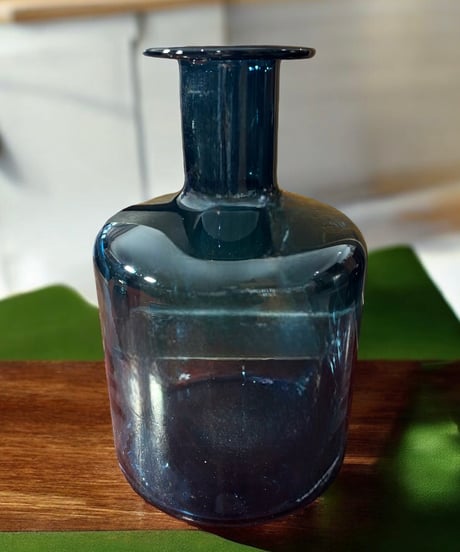 花瓶 骨董品 レトロ 鶴 藍色 贈ろ 