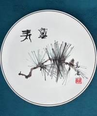 絵皿四季彩時記 8月 楽寿 村井晃堂 和皿 丸皿 平皿 取り皿 盛り皿 飾り皿 プレート 芸術 絵画 骨董品 アンティーク