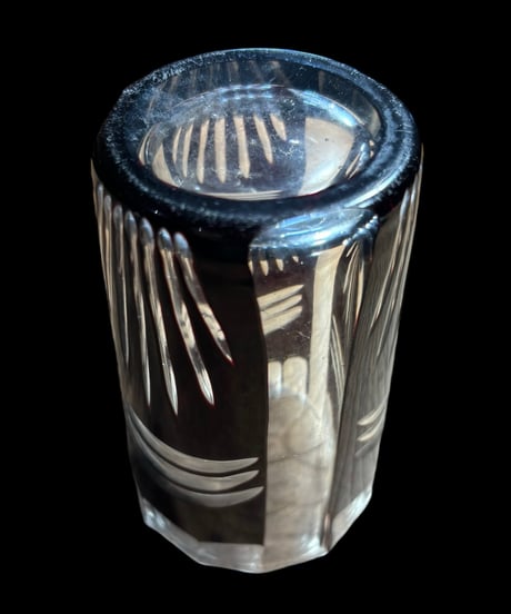 【1客限定!!】切子グラス 黒 冠水瓶 ブラック タンブラー コップ グラス ショットグラス 器 食器 レトロ アンティーク