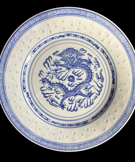 景徳鎮 ホタル 中華皿 丸皿 平皿 プレート 蛍 龍 取り皿 飾り皿 チャーハン皿 中華食器 骨董品 アンティーク