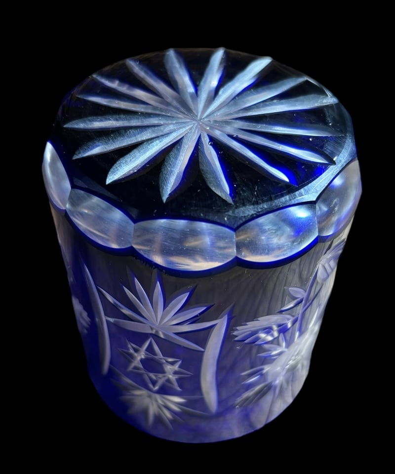 1客限定!!】切子グラス 青 冠水瓶 ブルー タンブラー コップ グラス