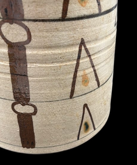 手描き 花瓶 壺 フラワーベース 花入れ 丸壺 花器 陶器 古美術 骨董品 アンティーク