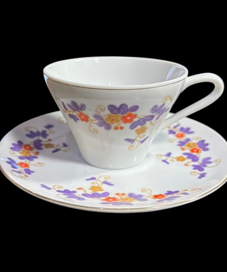 【5客揃】 fancy China カップ&ソーサー 花柄 マグカップ 紅茶 コーヒー カップ 茶器 昭和 レトロ アンティーク