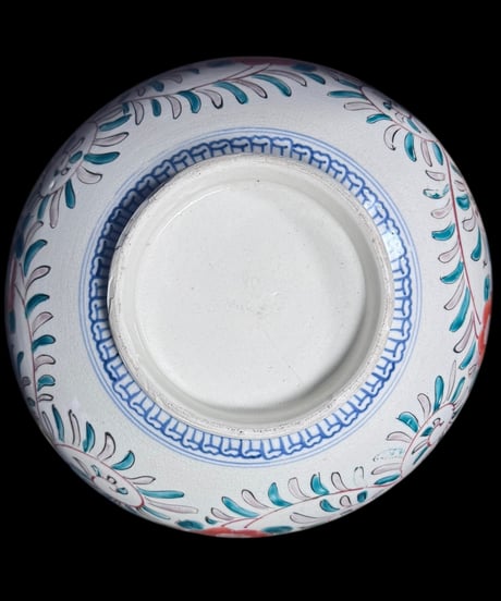 古伊万里 大鉢 梅鳥草花文図 盛り鉢 色絵 鉢 取り皿 飾り皿 陶器 伊万里 時代物 骨董品 アンティーク