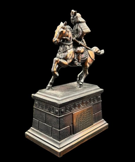 楠木正成 武将騎馬像 ブロンズ 置物 侍 馬 縁起物 インテリア オブジェ 昭和 レトロ 骨董品 アンティーク