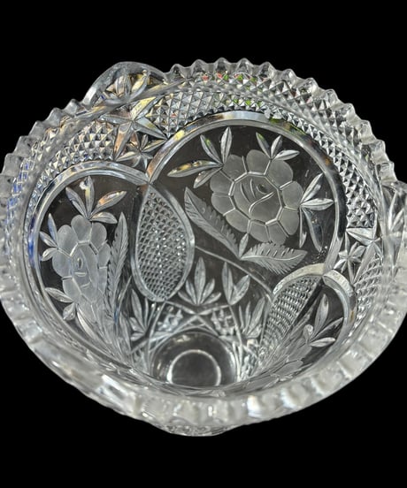 クリスタルガラス 花瓶 フラワーベース クリスタル 硝子 花入れ 花器 陶器 インテリア 昭和 レトロ 骨董品 アンティーク