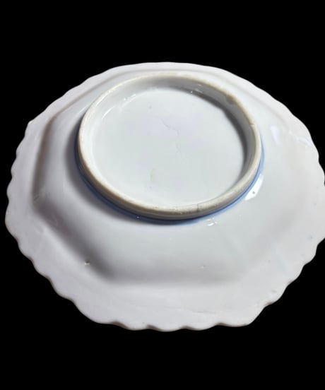 【4客セット】古伊万里 風景図 染付 八角皿 小皿 取り皿 時代物 和食器 骨董品 アンティーク