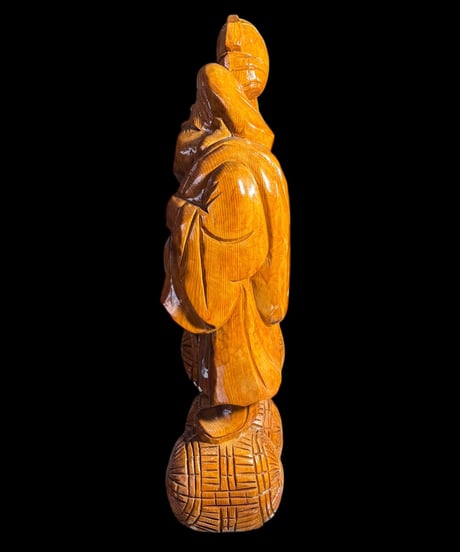 木彫り 大黒天 七福神 木製 大黒様 開運 縁起物 彫刻 仏像 古美術 インテリア 置物 オブジェ 骨董品 アンティーク