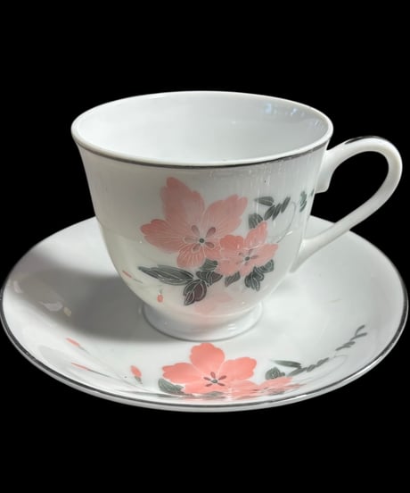 【5客揃】中国醴陵 カップ&ソーサー 花柄 日本陶器会社 マグカップ 紅茶 コーヒー カップ 茶器 昭和 レトロ アンティーク