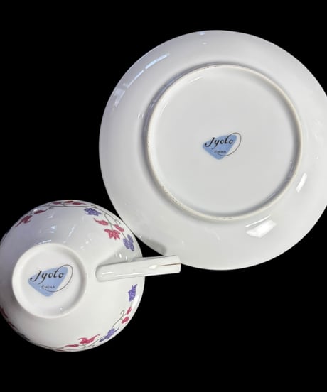 【5客揃】 Jyoto CHINA カップ&ソーサー 花柄 モダン マグカップ 紅茶 コーヒー カップ 茶器 昭和 レトロ アンティーク
