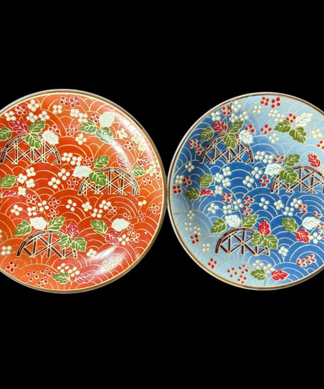 【5客セット】有田焼 吾山窯 和皿 [花柄着物絵] 取り皿 小皿 平皿 丸皿 豆皿 和食器 骨董品 アンティーク