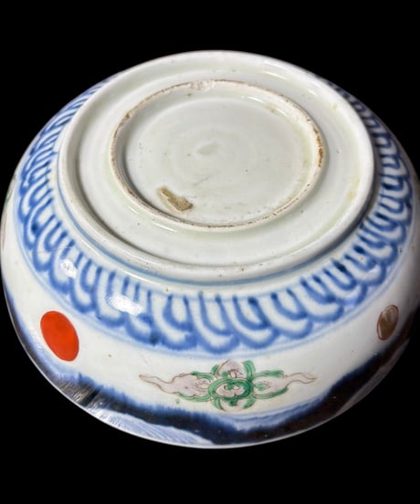 大鉢 [松竹梅鶴馬風景文] 伊万里 金彩 色絵 大皿 丸皿 鉢 盛り皿 飾り皿 古伊万里 古美術 和食器 骨董品 アンティーク