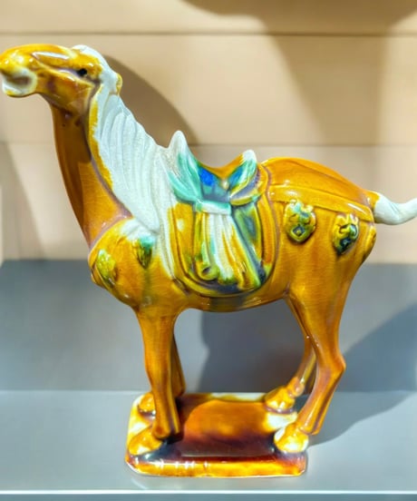 唐三彩 馬 置物 中国雑貨 縁起物 オブジェ 置物 中国 唐 干支 ウマ 陶器 古磁器 骨董品 アンティーク