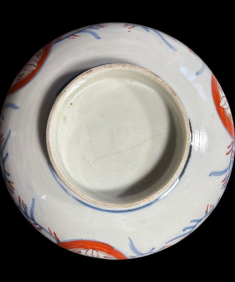 【現品限り!!】伊万里 大鉢 [窓絵鳥草花文] 金彩 赤絵 色絵 鉢 丸皿 盛り皿 飾り皿 古伊万里 古美術 明治 和食器 骨董品 アンティーク
