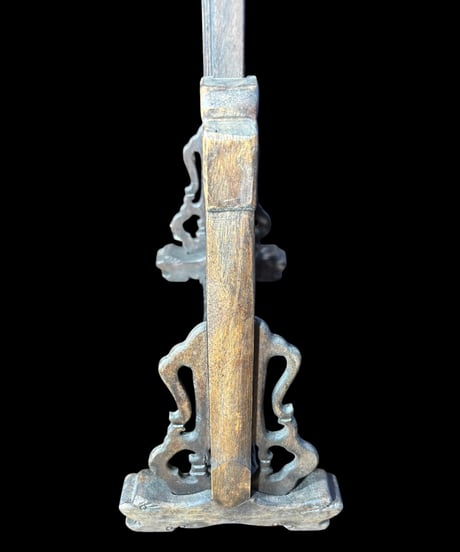 中国古美術 唐木 紫壇枠 硯屏 透かし彫り 民国 ガラス 装飾品 インテリア 中国 骨董品 アンティーク ヴィンテージ