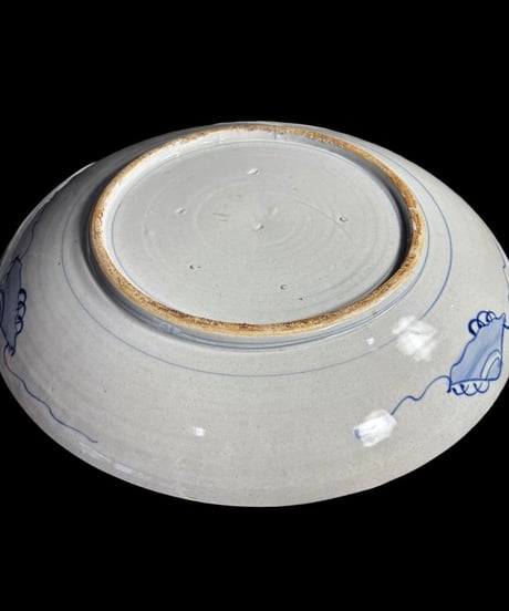 江戸後期 古伊万里 染付 鯉皿 絵皿 丸皿 鯉 取り皿 盛り皿 飾皿 時代物 和食器 骨董品 アンティーク