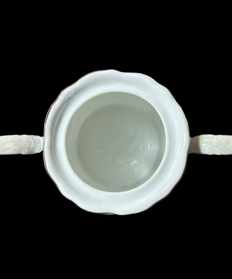 花柄 オーロラ シュガーポット 潤喫茶 洋食器 食器 茶器 昭和 レトロ 骨董品 アンティーク