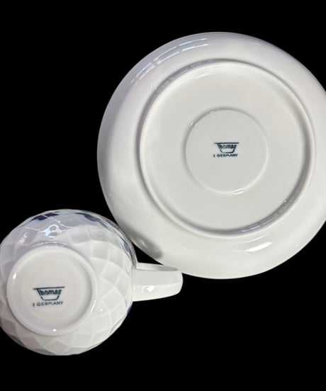 【3客揃】 ドイツ製 Thomas カップ&ソーサー Holiday in Copenhagen トーマス 花柄 ブルー マグカップ 紅茶 コーヒー カップ 茶器 昭和 レトロ アンティーク