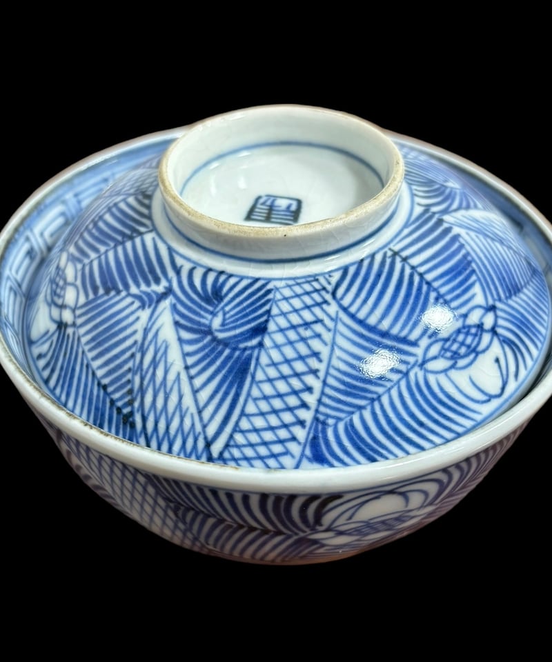 6客セット】蓋付き お椀 [染付] 蓋物 蓋付き椀 丼 蓋付き丼 湯吞 煮物