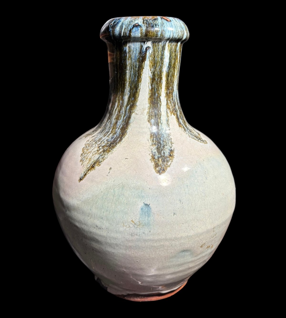 なまこ釉 壺 丸壺 フラワーベース 花瓶 花入れ 花器 陶器 古美術