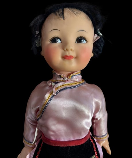 【2体セット】中国 民族人形 1970年代 女の子 縁起物 民族衣装 インテリア コレクション 置物 オブジェ 時代物 骨董品 アンティーク
