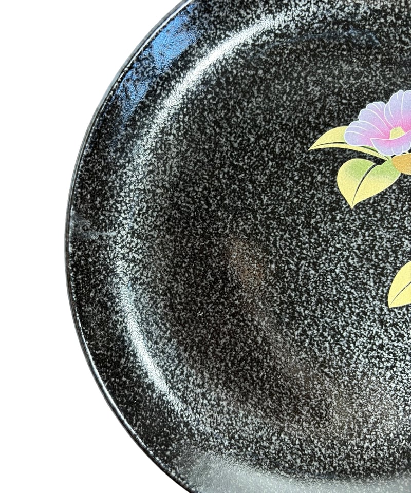 2客セット】水陶 花柄 平皿 ブラック 丸皿 陶器 洋食器 和食器 2客セット】水陶 花柄 平皿 ブラック 丸皿 陶器 洋食器 和食器