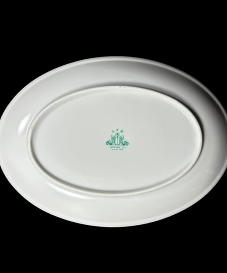 【2客セット】イングレーズ青龍 MIYAKE CO 分天窯 プラター 楕円皿 中華 大皿 ラーメン ご飯 茶碗 器 中華皿 中華食器 陶器 和食器 骨董品 アンティーク