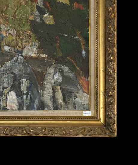 油絵 油彩 「山里の風景」絵画 特大 壁掛け アート 装飾 インテリア
