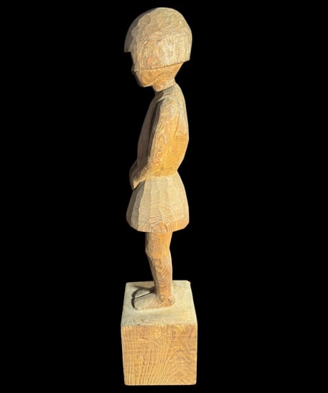木彫り 女子像 木製 女性像 仏像 彫刻 古美術 インテリア 置物 オブジェ 骨董品 アンティーク