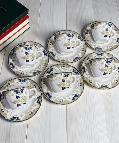 【6客揃】NIKKO ダブルフェニックス カップ&ソーサー 花柄 マグカップ 紅茶 コーヒー カップ 器 茶器 昭和 レトロ アンティーク