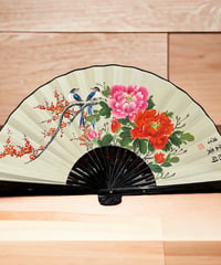 飾扇子 [梅鳥花] 花開富貴 漢墨 置物 扇子 装飾 飾り扇 舞扇 縁起物 お祝い 和 アンティーク