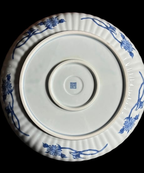 龍峰窯 色絵 大皿 [祥瑞花丸紋] 金彩 花風流 平皿 丸皿 小皿 取り皿 飾り皿 和食器 骨董品 アンティーク