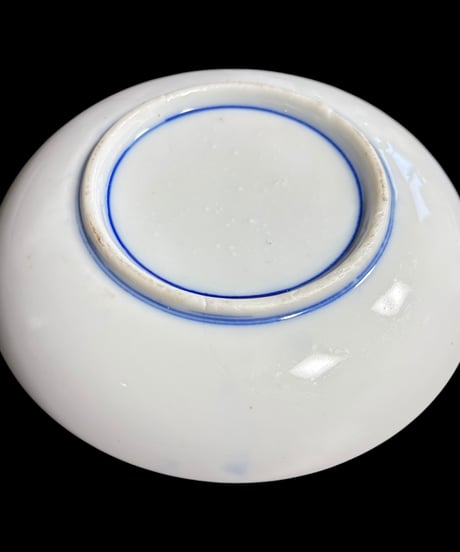 【2客セット】印判皿 [山水風景図] 染付 明治 小皿 丸皿 盛り皿 飾り皿 古伊万里 古美術 和食器 骨董品 アンティーク