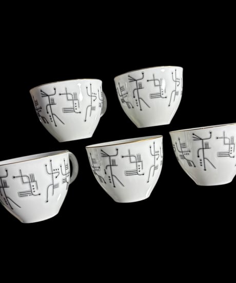 【5客揃】オールドノリタケ Noritake マグカップ ノリタケ 日本陶器会社 紅茶 コーヒー カップ 器 茶器 赤裏印 昭和 レトロ アンティーク