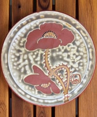 中国美術 水墨画【紅梅】額装 壁掛 額 絵画 梅 色絵 民国 古美術 装飾