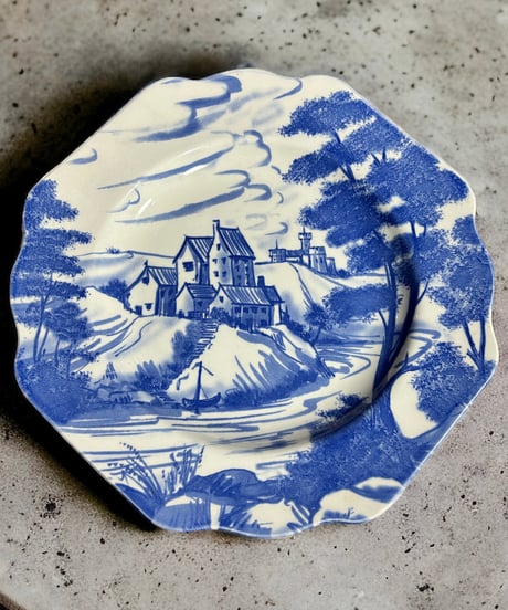 Spode(スポード) イギリス 染付 プレート 変形皿 取り皿 盛り皿 飾り皿 和食器 骨董品